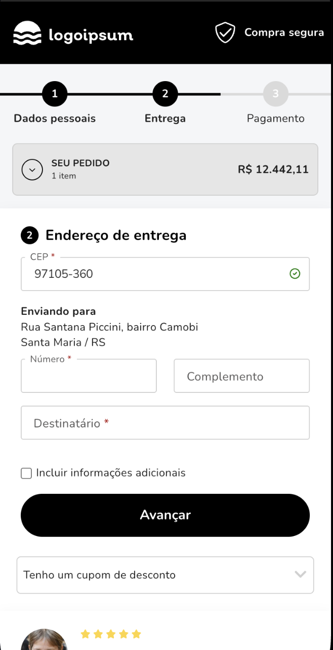 Checkout Rishi Mobile — Entrega