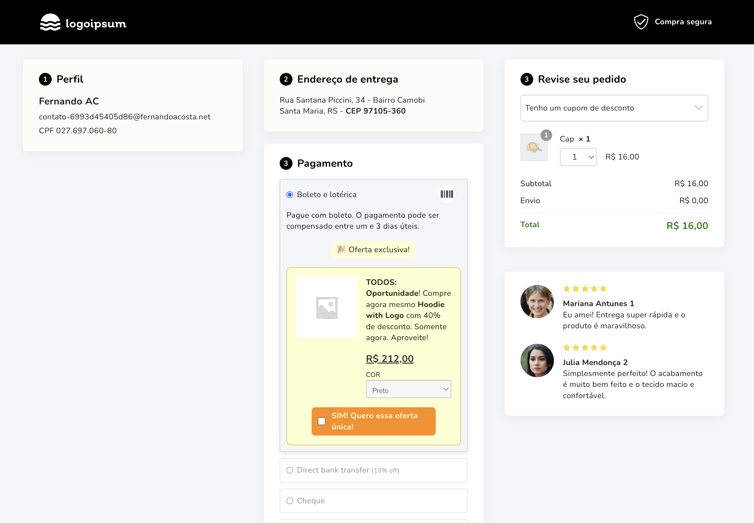Checkout Rishi — Pagamento