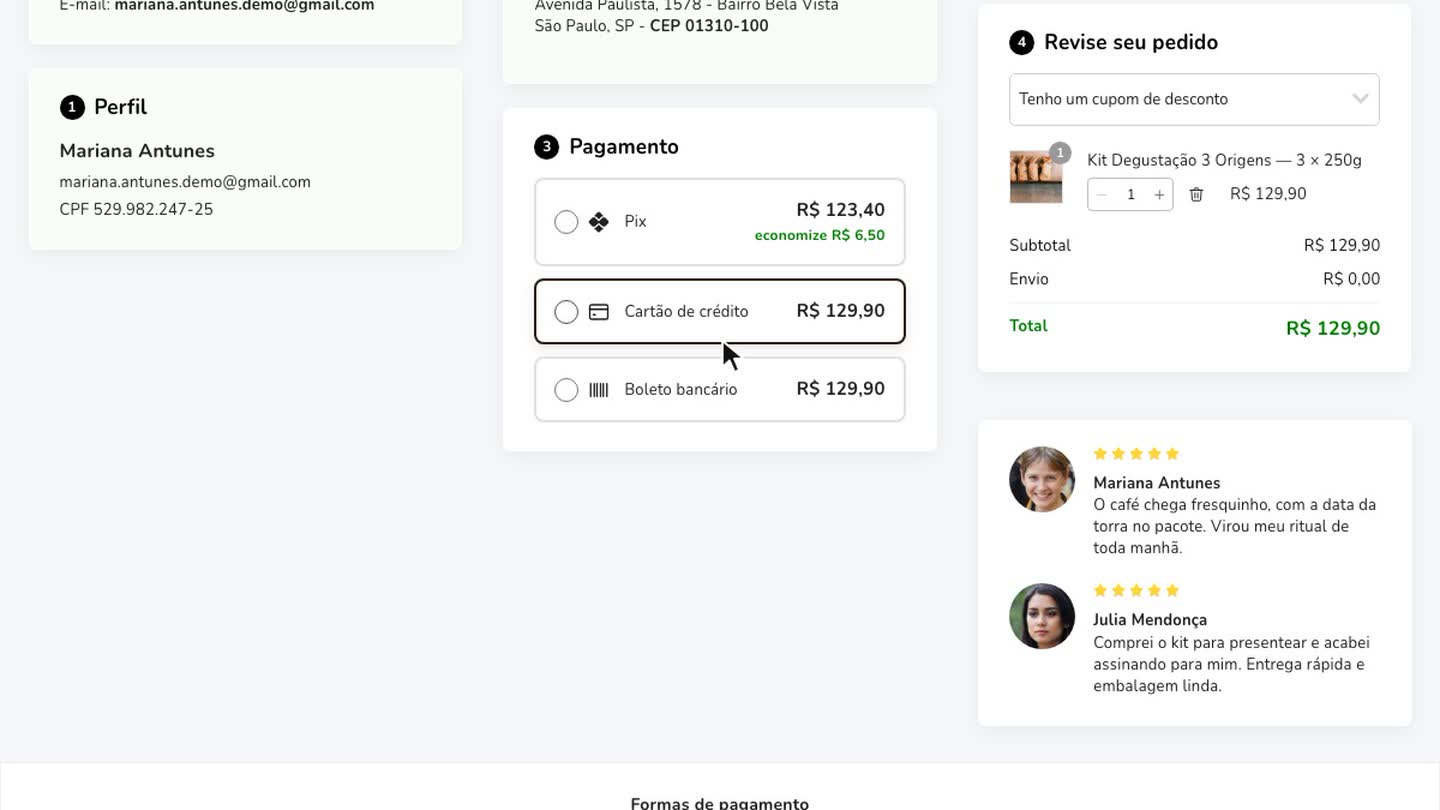 Demonstração: Etapas